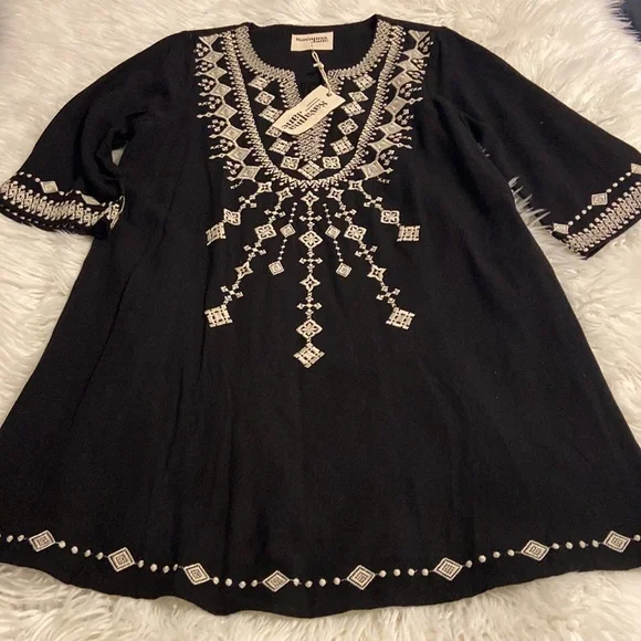 Savanna Jane Linen Black Dress size L brand new length 36” bust 38/40” - Picture 11 of 12